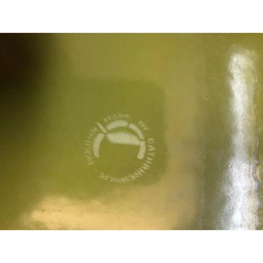 Cathrineholm‎ Lotus Enamelware 14x9 Lasagna Baking Pan Avocado Green Vintage